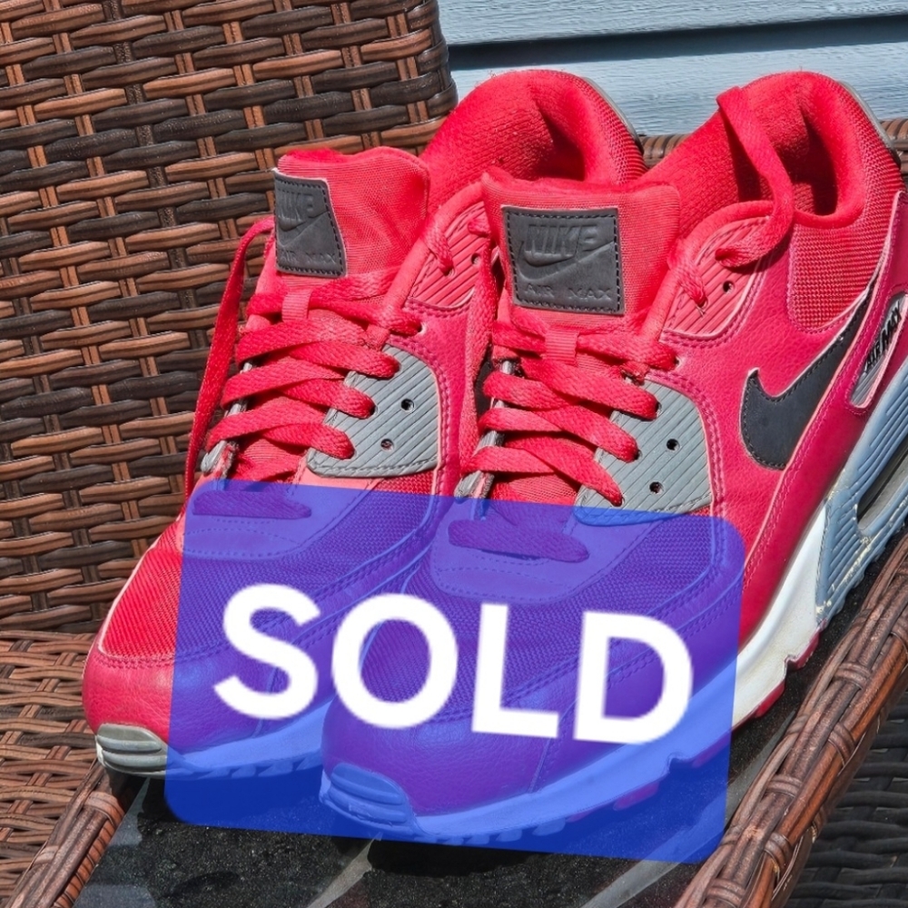 NIKE AIR MAX 90 ESSENTIAL GYM RED537384-606Size 11.5 SOLD SOLD SOLD SOLD SOLD